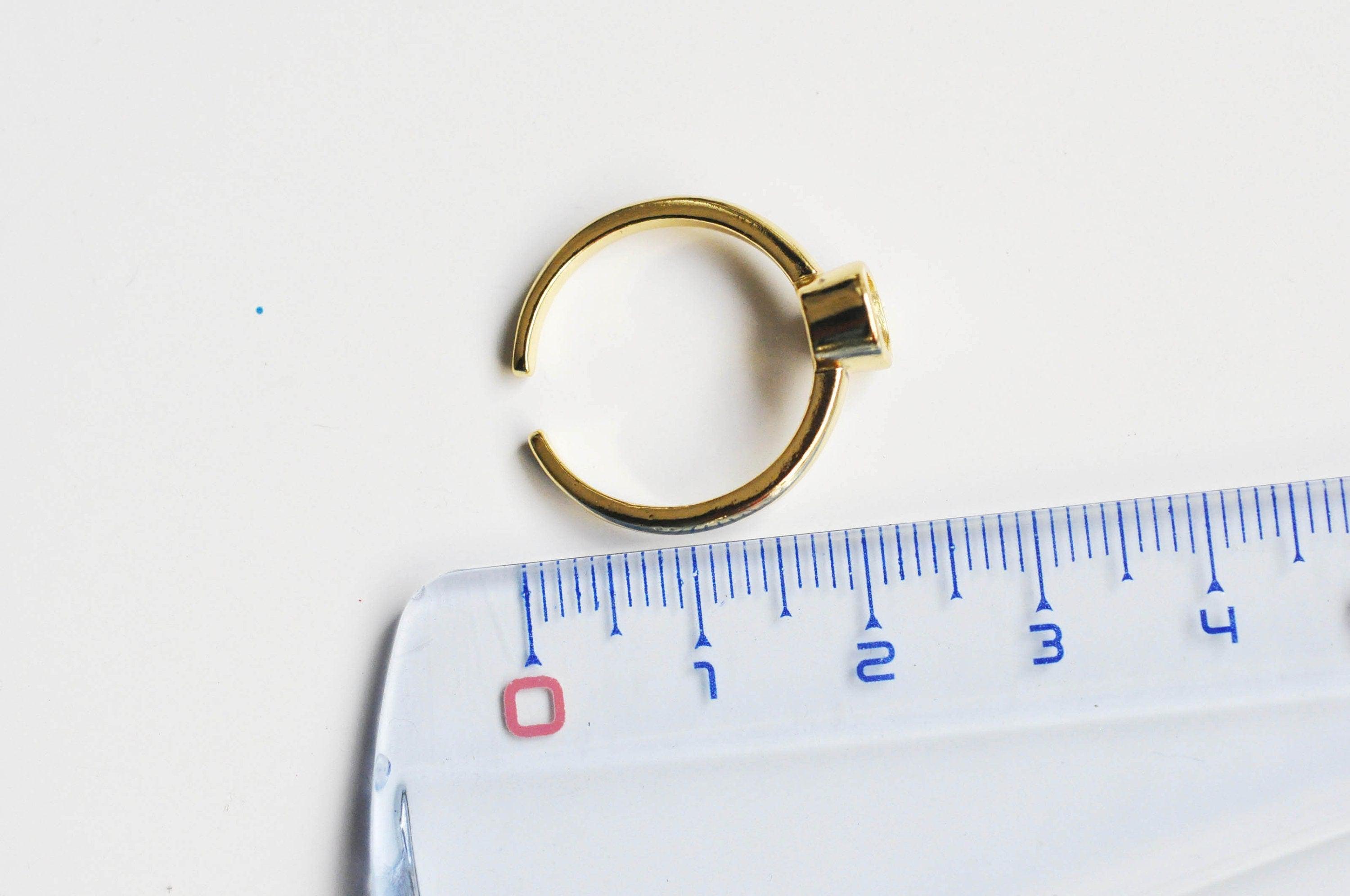 Gingerlily Apprêts G3455 bague réglable zircon doré 17mm