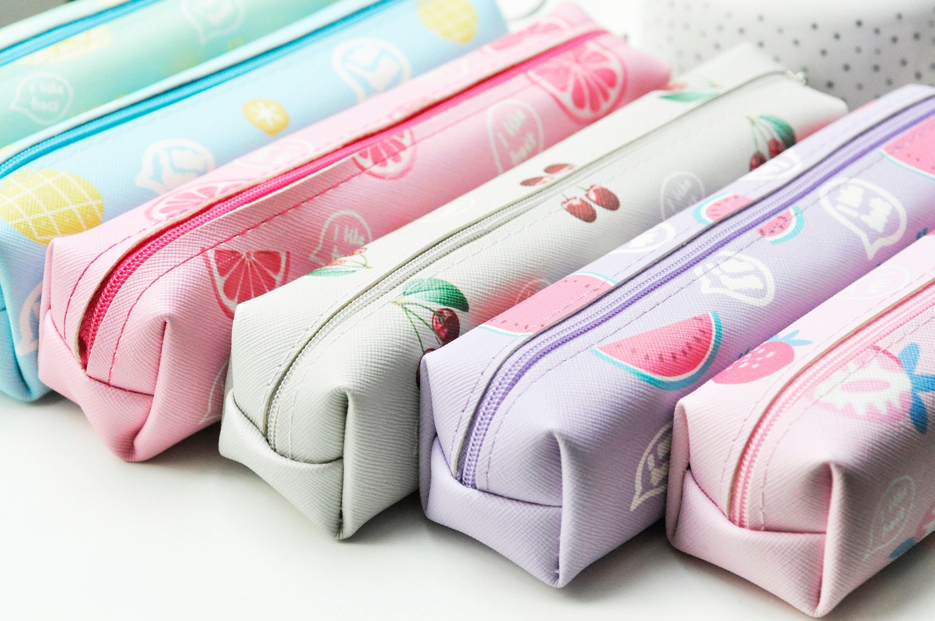 Gingerlily trousse stylos rectangulaire fruit 20cm rose