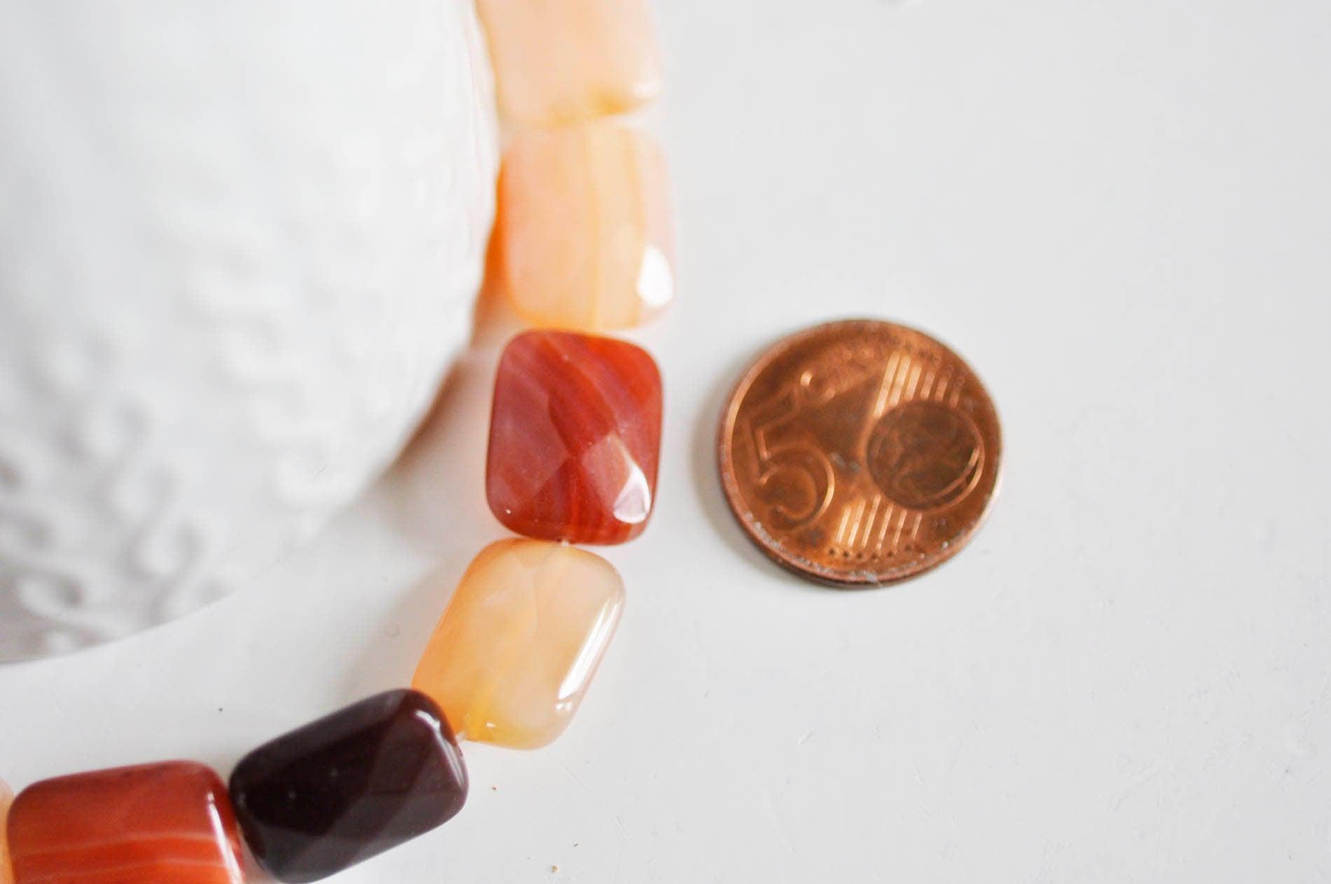 Gingerlily Perles cornaline G1355 perles rectangle orange fil 13
