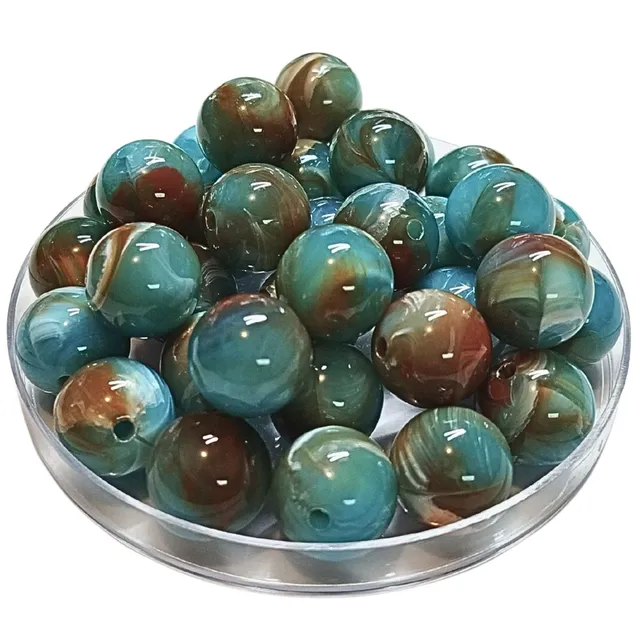 ARTSHOP 254 Boules 16mm turquoise opal marbré x15