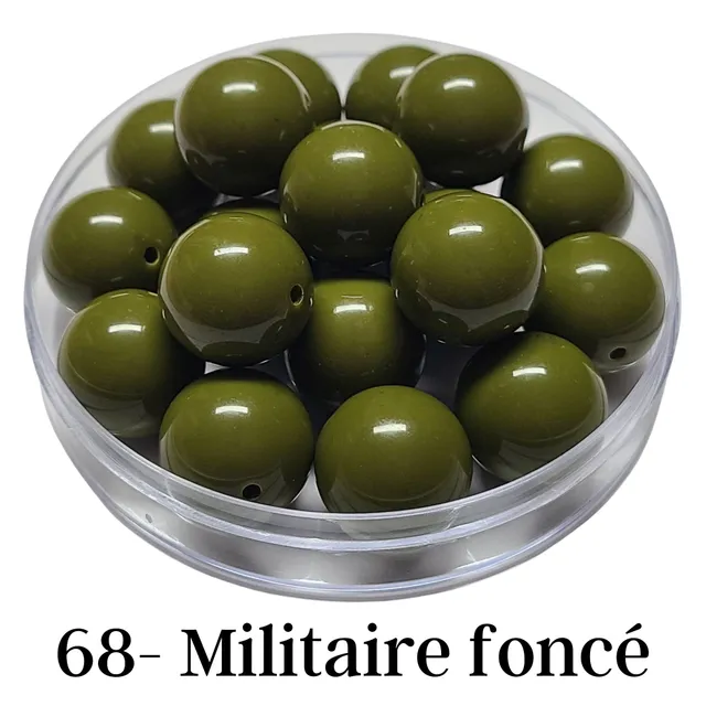 ARTSHOP Boules 20MM n°68 perle vert militaire x1