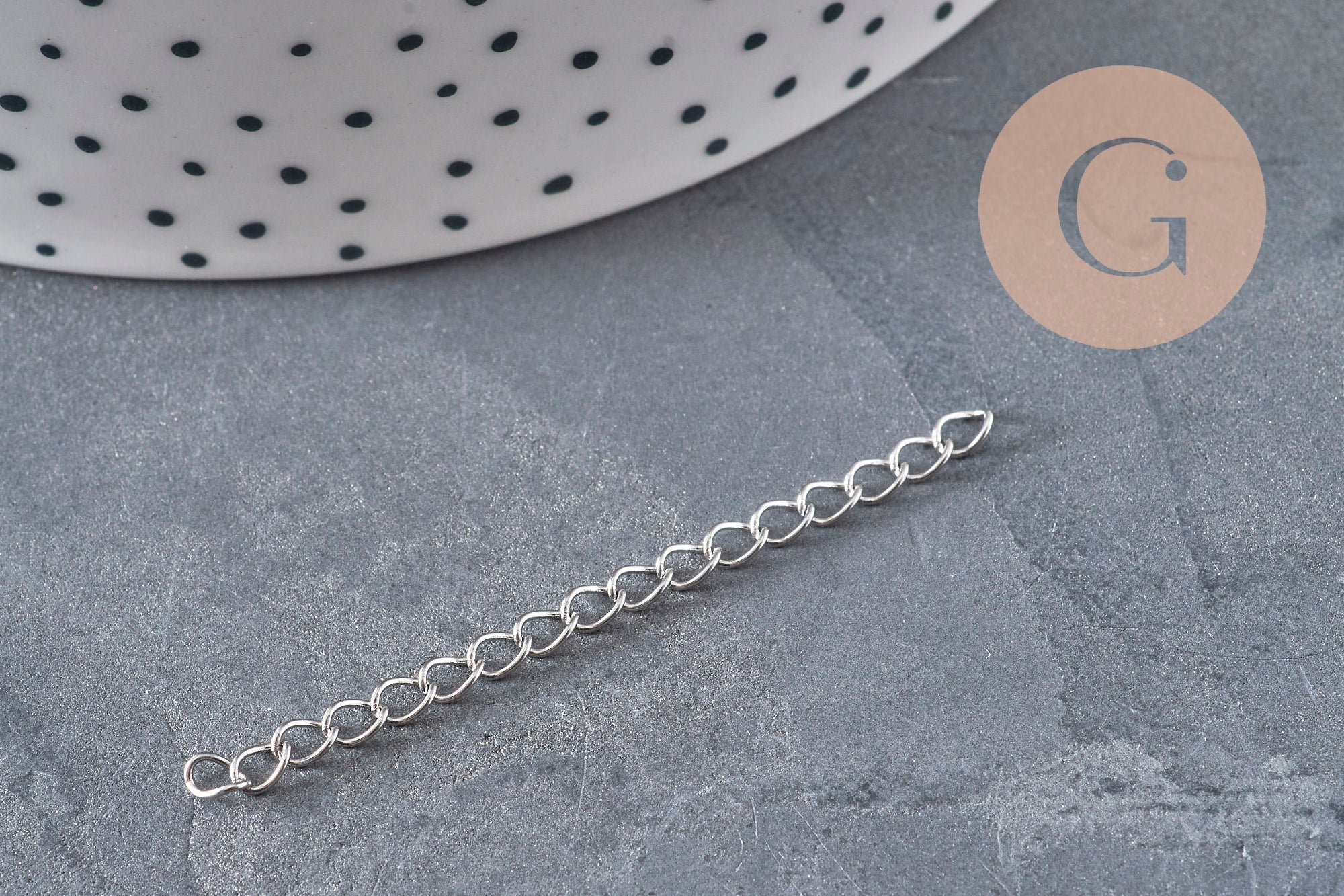Gingerlily Chaîne extension G11186 acier platine 47-53mm x5