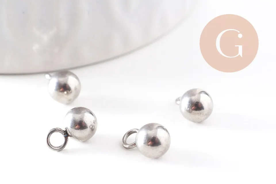 Gingerlily gouttes finition platine acier 304 10x6mm x10