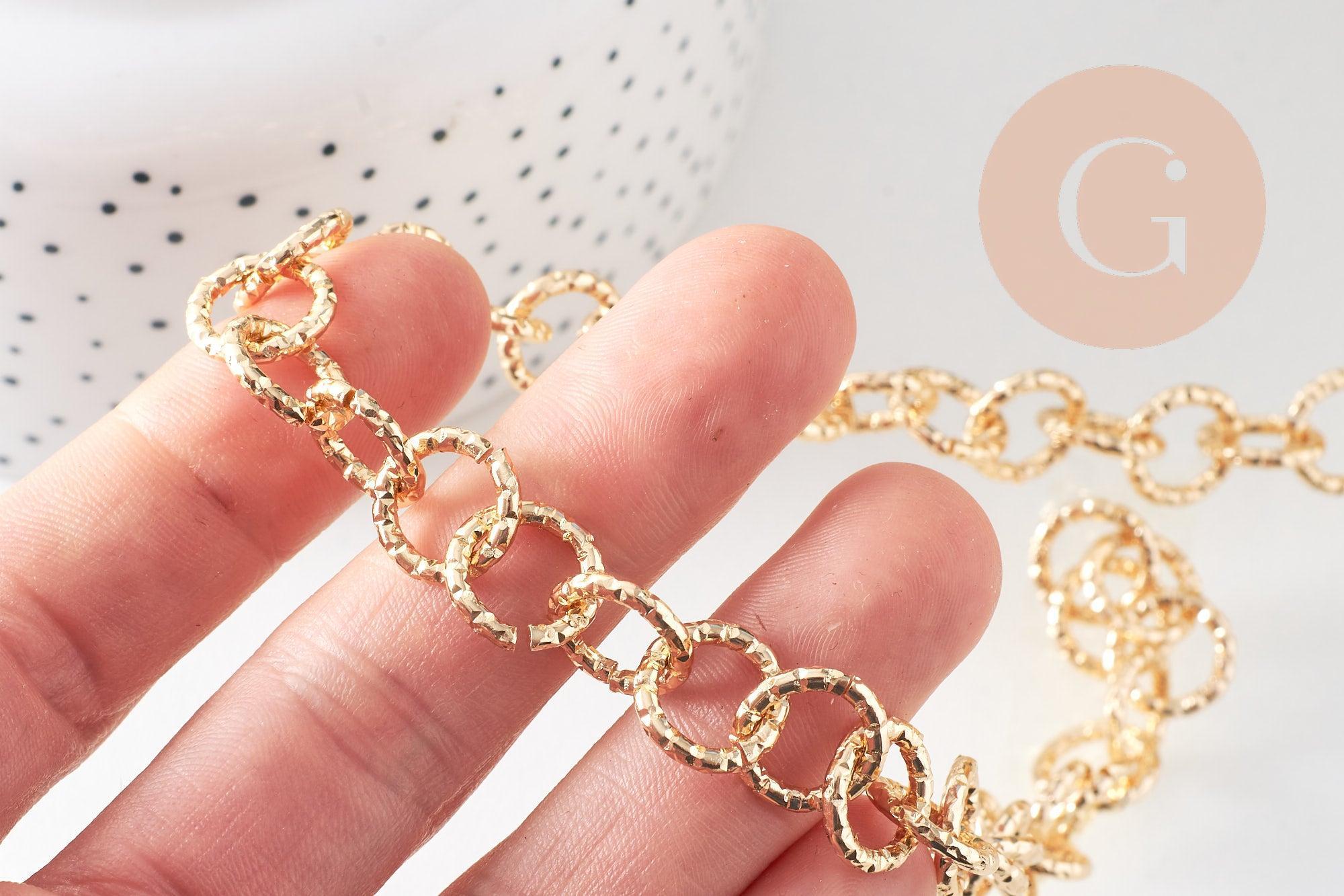 Gingerlily Chaîne maille rolo alu doré 11,5 mm 1 mètre