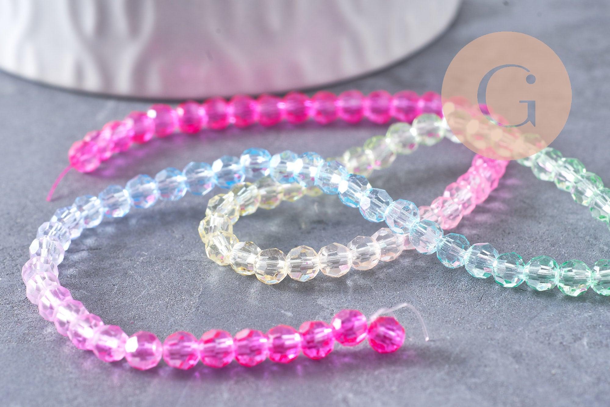 Gingerlily G10282 perles cristal multicolore 4.5mm fil 32cm