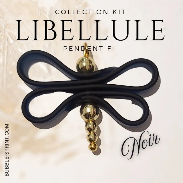 ARTSHOP Bijoux en KITS pendentif Libellule Noir kit complet