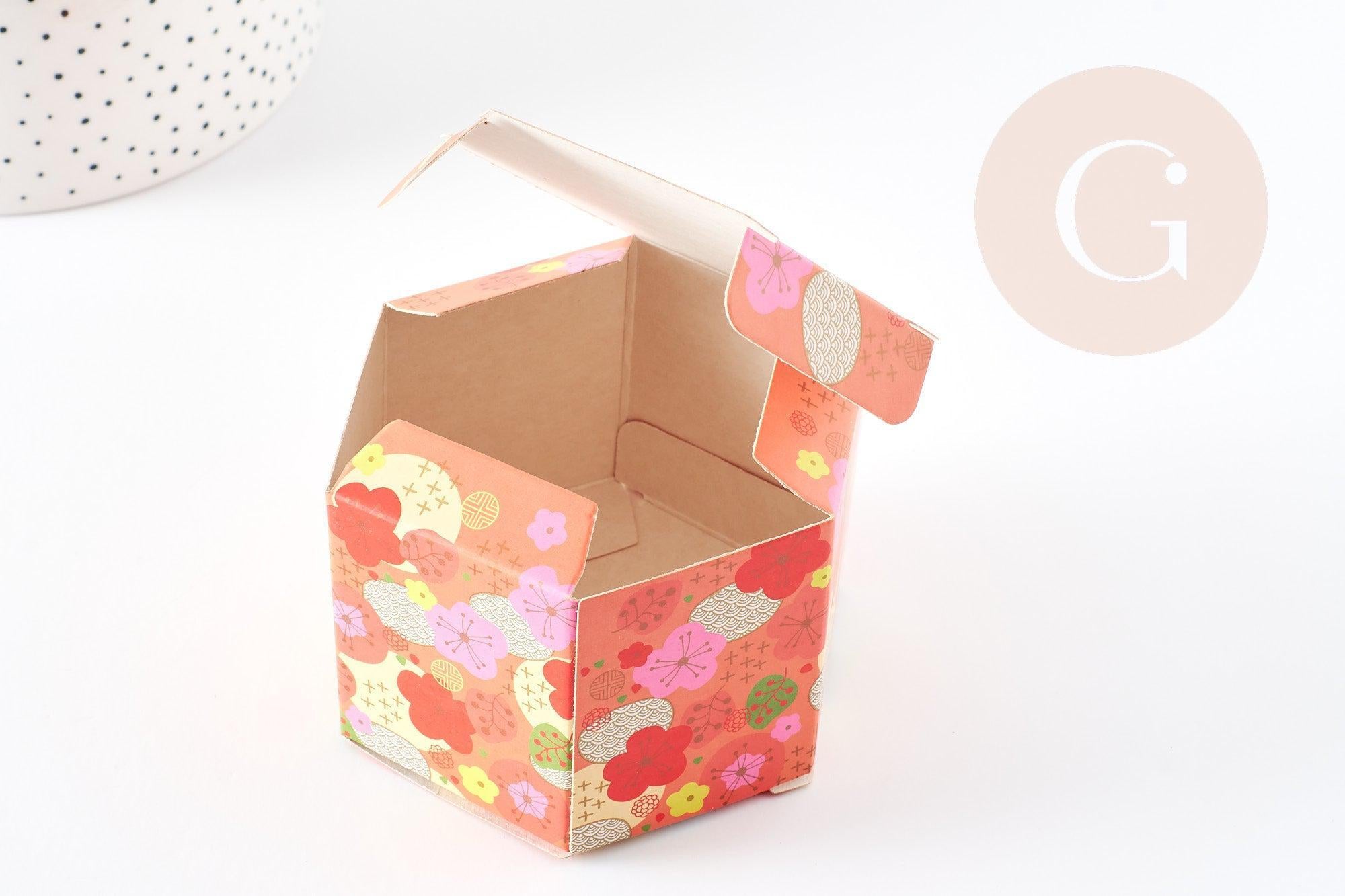 Gingerlily Boîte cadeau hexagonale japonisante 7,65x8,8cm x1