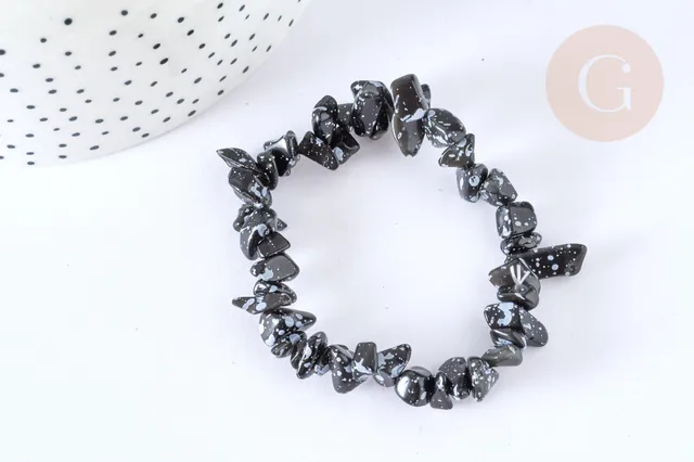 Gingerlily Bracelet élastique obsidienne naturelle 50mm x1 protection