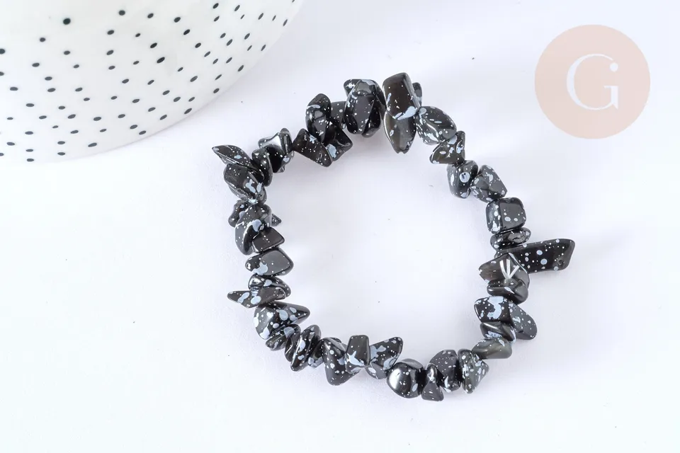 Gingerlily Bracelet élastique obsidienne naturelle 50mm x1 protection