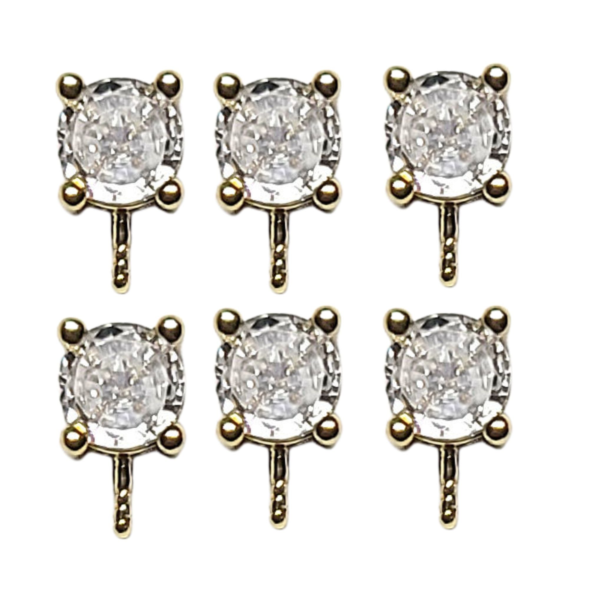 ARTSHOP Strass cœur fleur Capucine doré zircon 8 mm x10