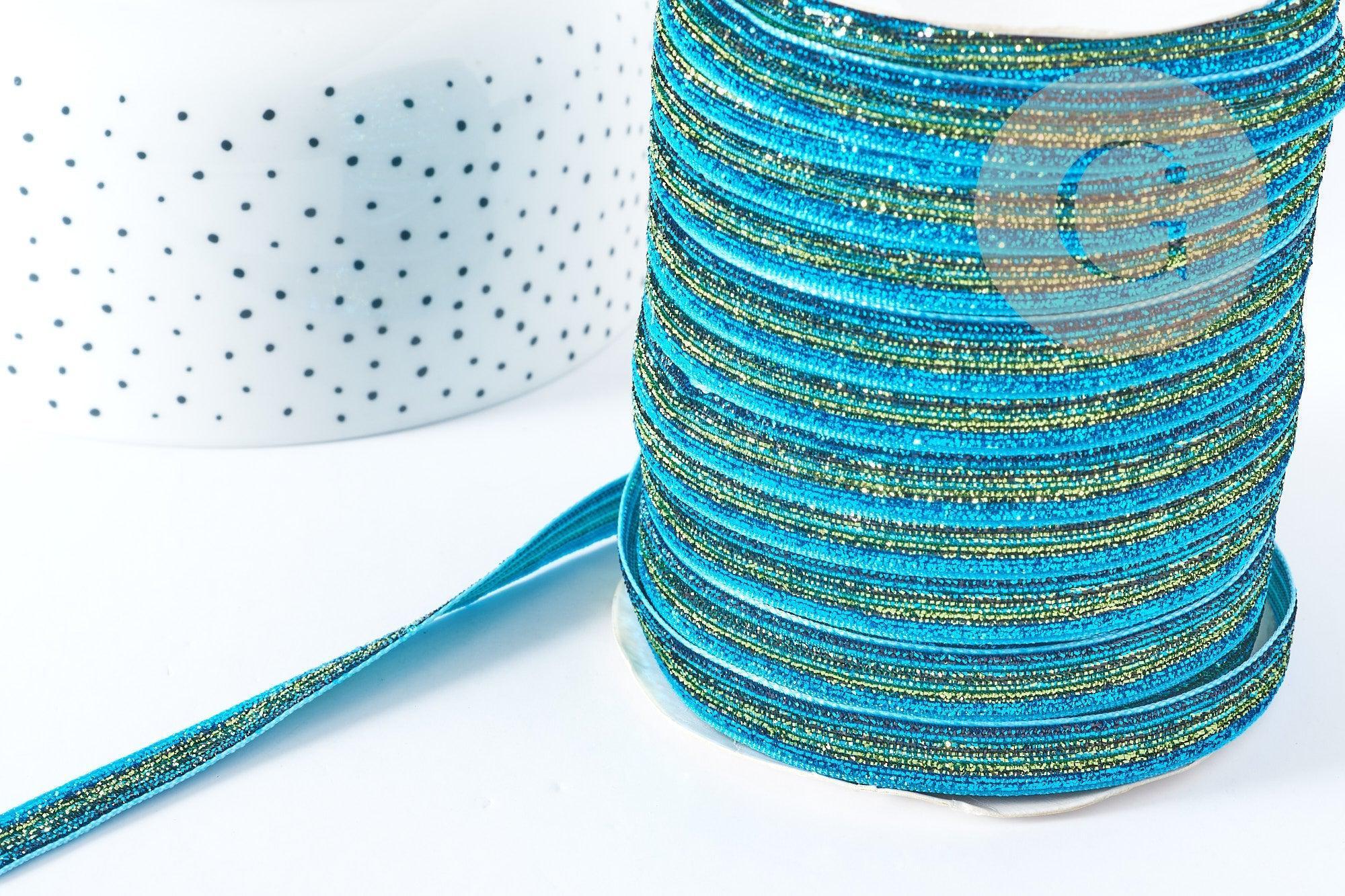 Gingerlily Perles G8907 ruban paillettes bleu 1 m 10 mm