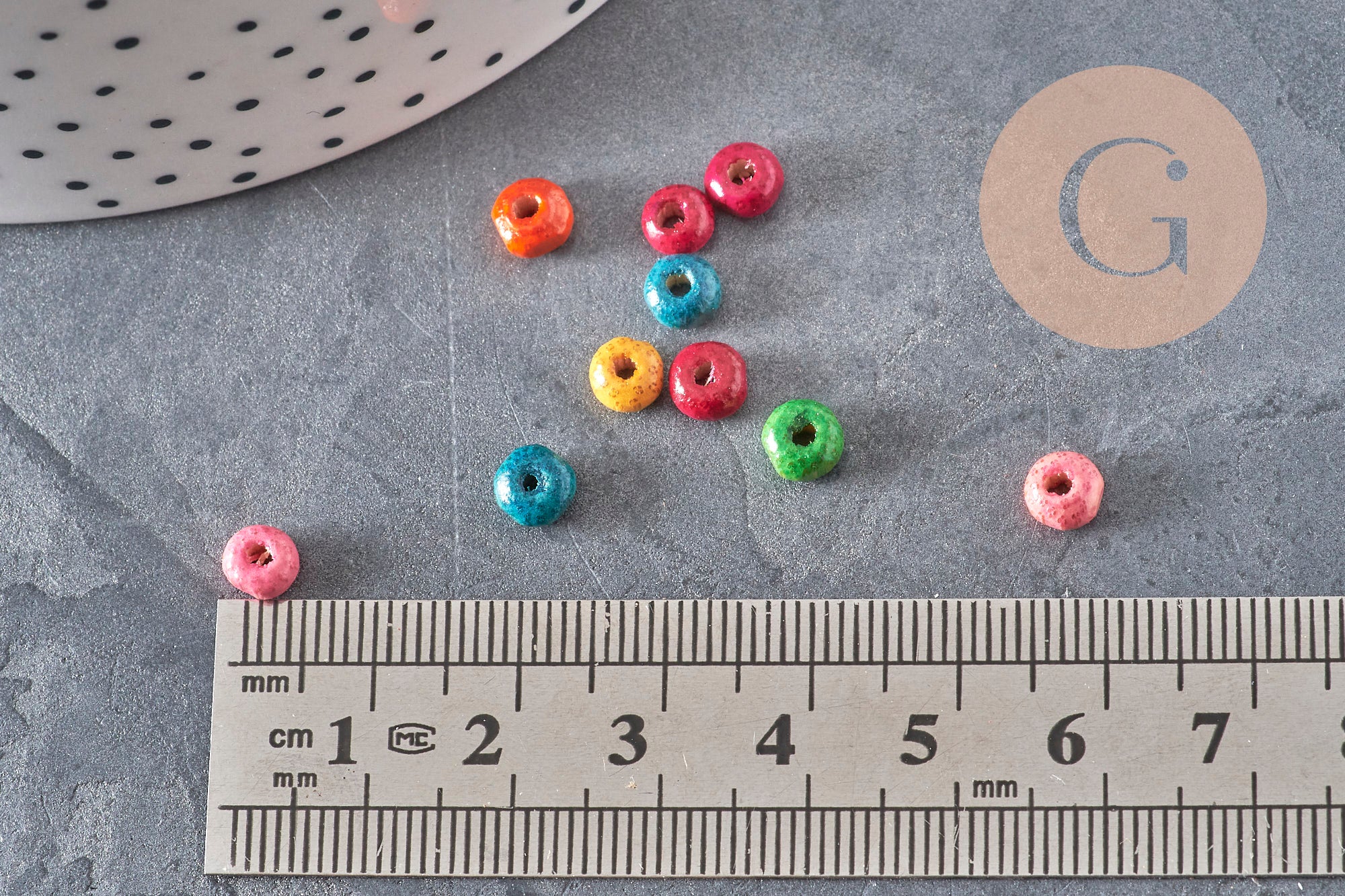 Gingerlily Perles G11298 perle bois rondelle multicolore 5mm