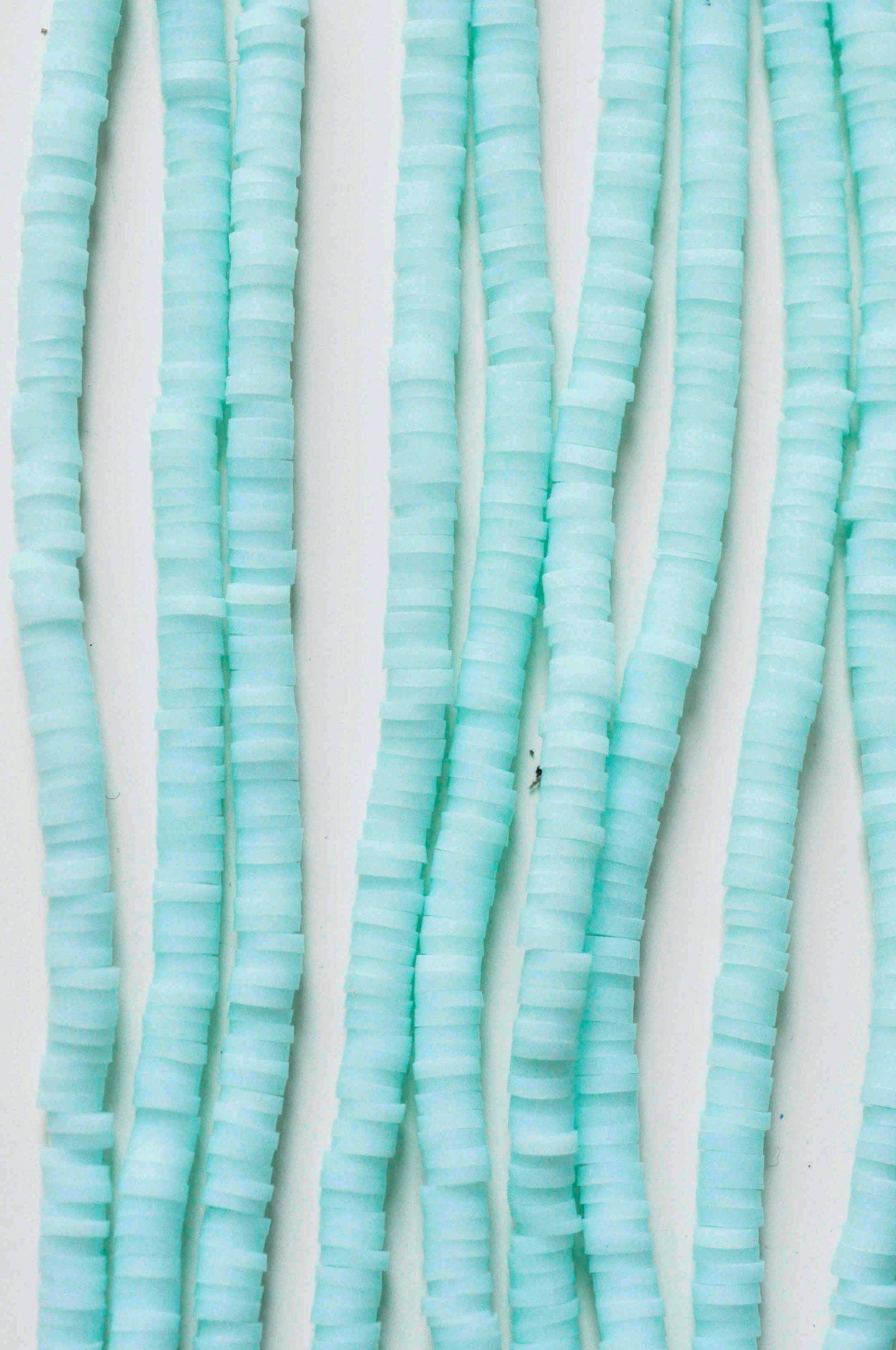 Gingerlily perles heishi polymère turquoise 4mm fil