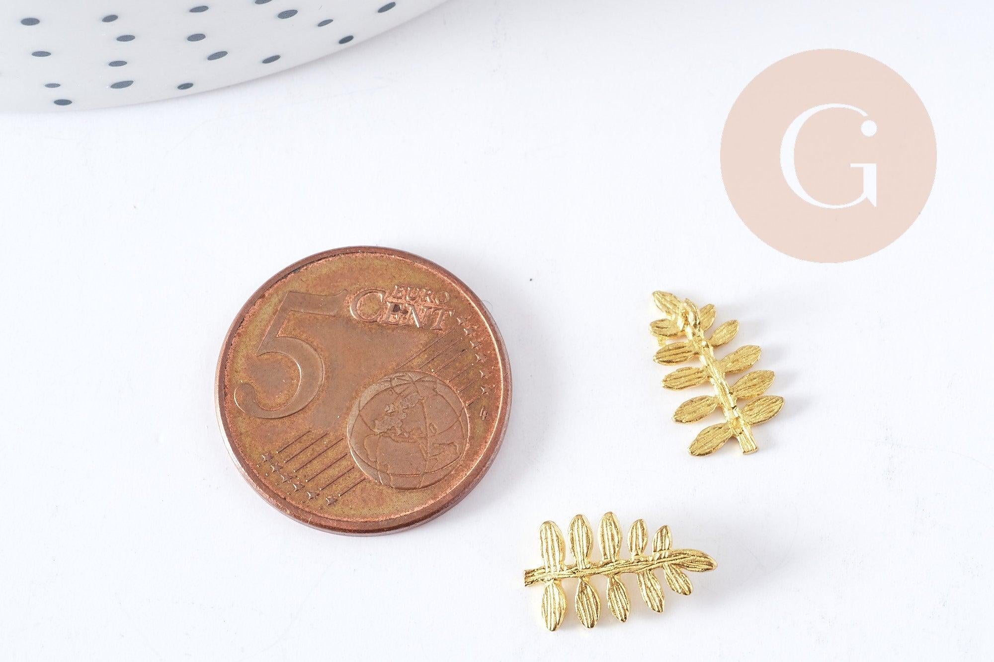 Gingerlily Pendentifs feuille 15mm pendentif laiton brut x1
