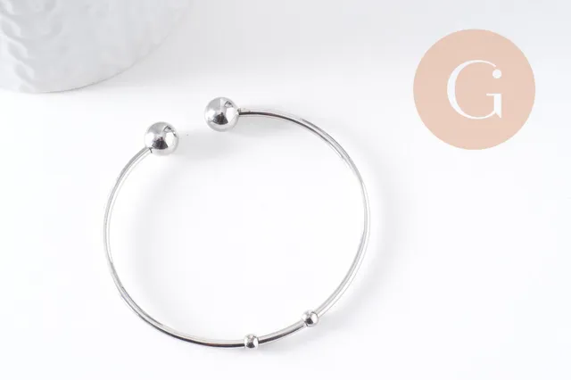 Gingerlily jonc ouvert G10314 bracelet acier platine 50-65mm