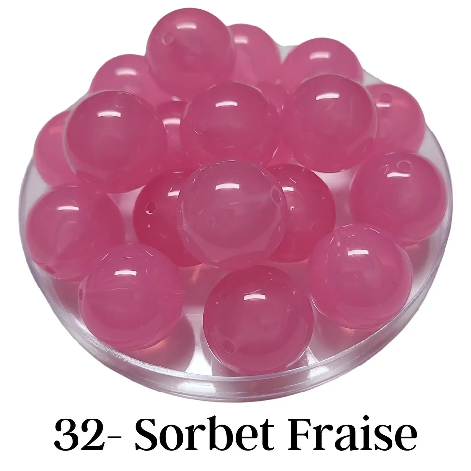 ARTSHOP Boules 20MM Sorbet fraise perles acryliques x10