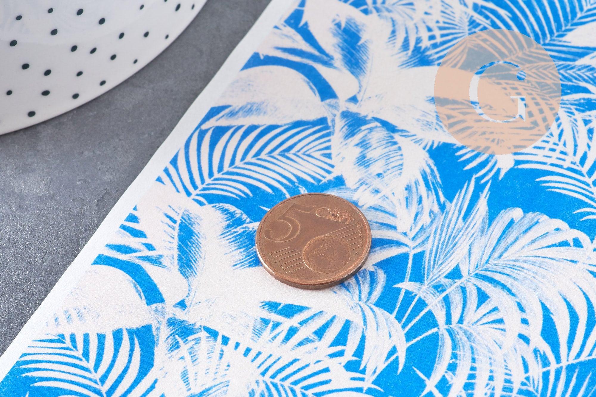 Gingerlily Perles G10766 feuille transfert polymère palme bleu 14x10 cm