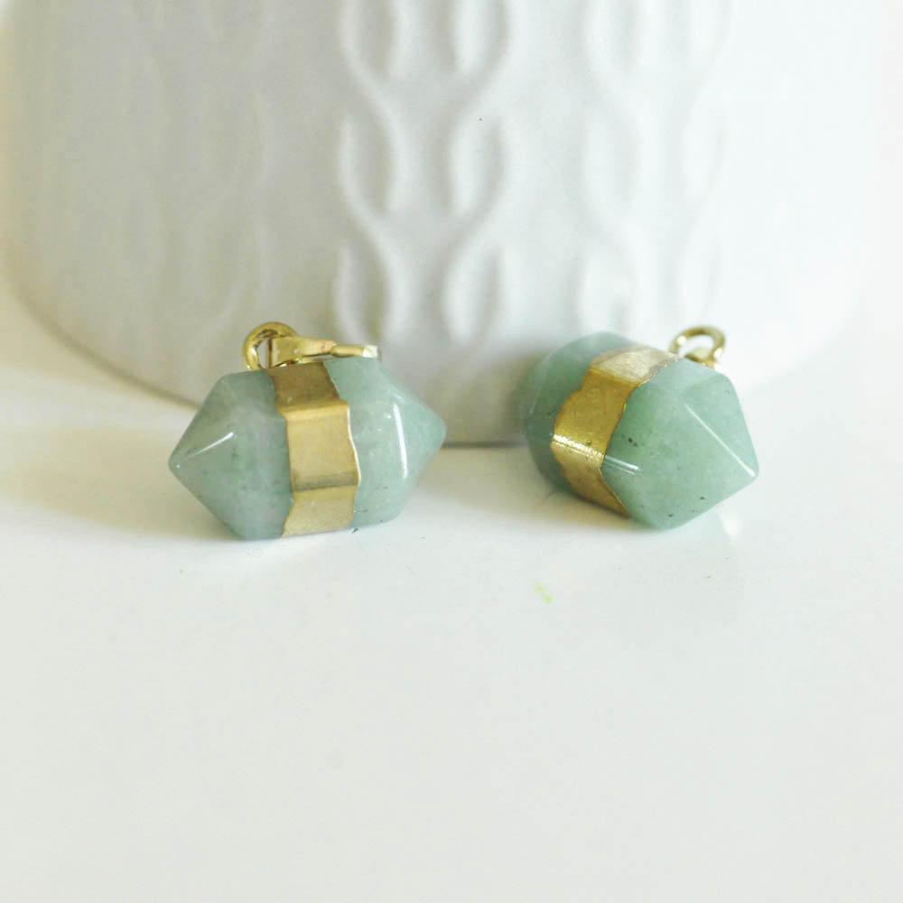 Gingerlily pointe aventurine verte pendentif 22mm pierre naturelle