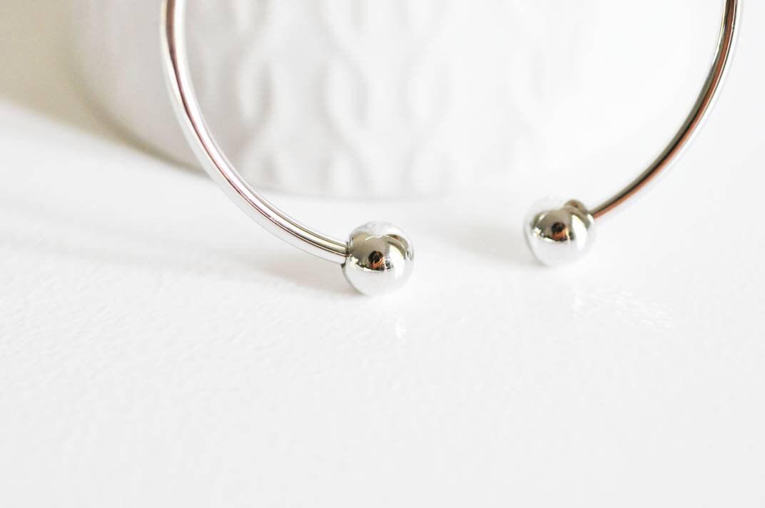 Gingerlily G2313 bracelet jonc rhodium boules 60mm
