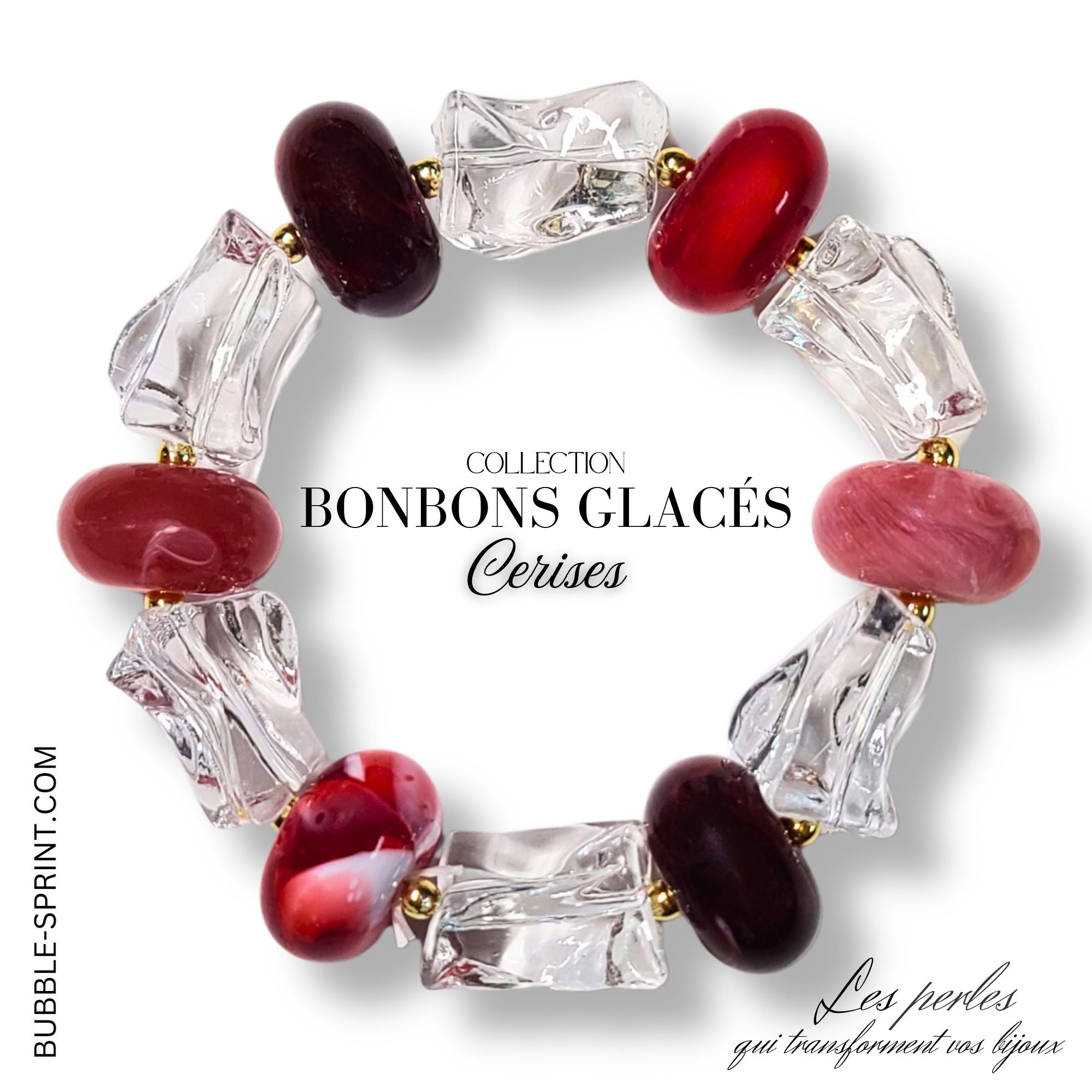 Artshop Bonbons Glacés bracelet cerises 5,5cm kit monté