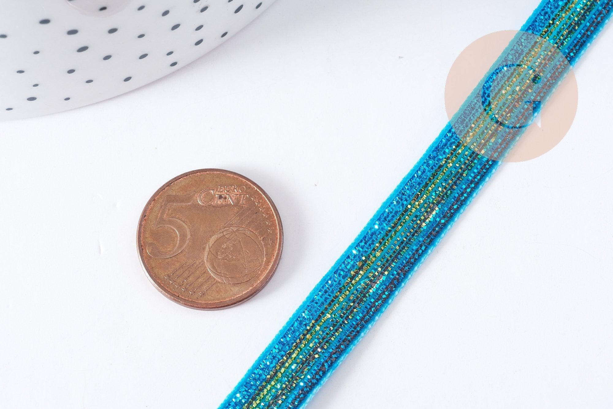 Gingerlily Perles G8907 ruban paillettes bleu 1 m 10 mm