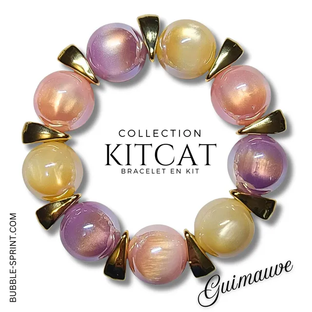 ARTSHOP Kitcat Guimauve kit bracelet perles 20mm à monter