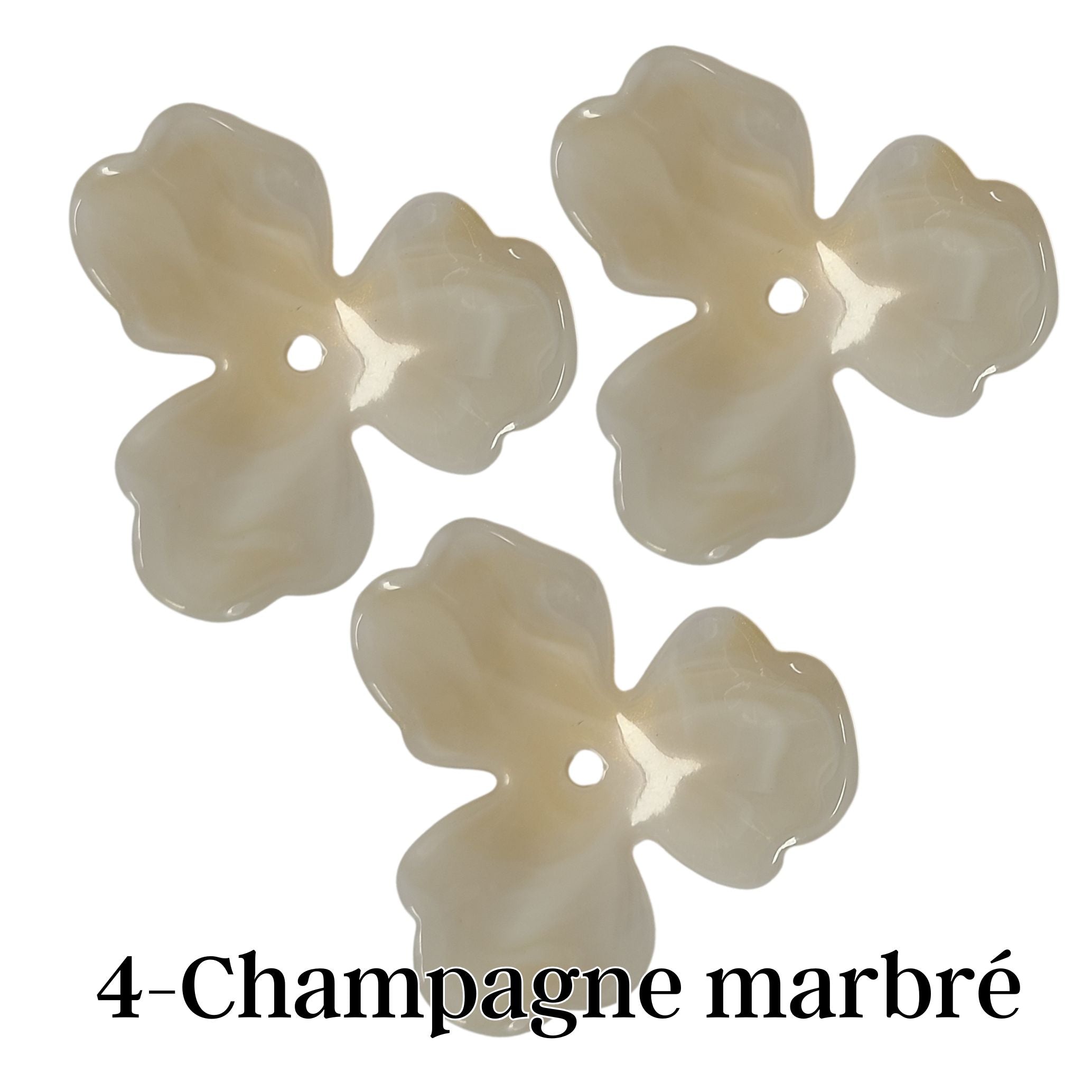 ARTSHOP Flower power fleur orchidée champagne marbré 40 mm