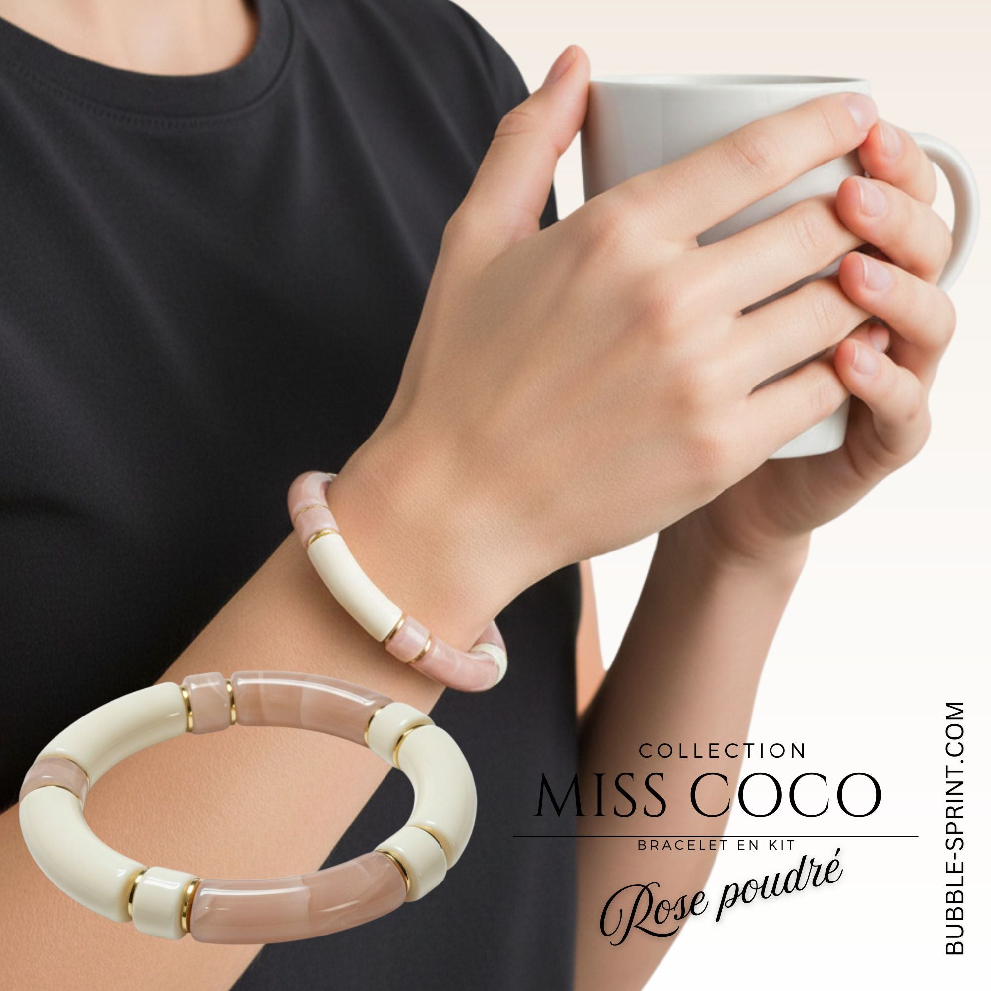 ARTSHOP Miss Coco kit bracelet rose poudré acrylique
