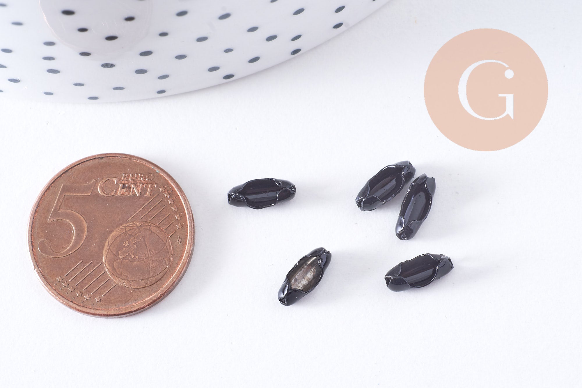 Gingerlily Apprêts DIY Connecteur chaîne boule noir x10 G1407