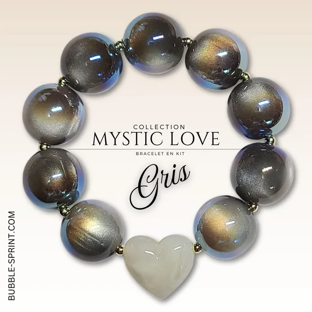 ARTSHOP Bijoux en KITS MYSTIC LOVE kit bracelet gris acrylique