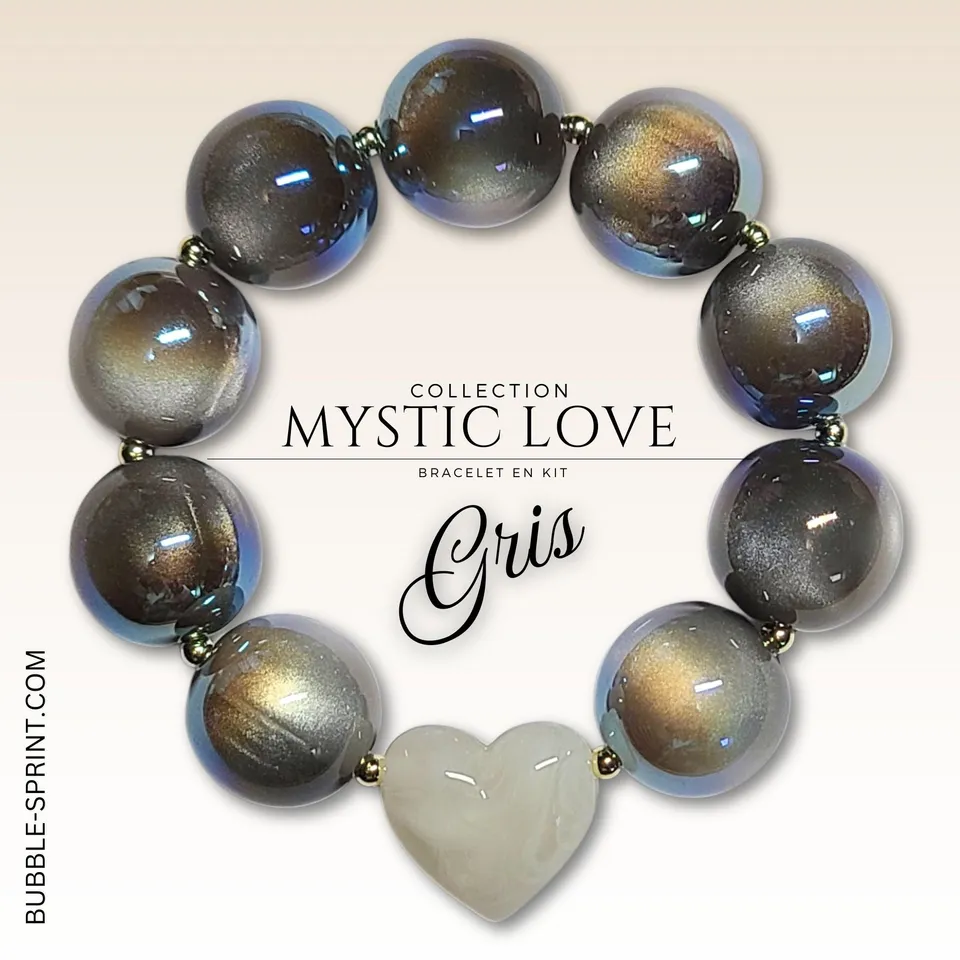 ARTSHOP Bijoux en KITS MYSTIC LOVE kit bracelet gris acrylique