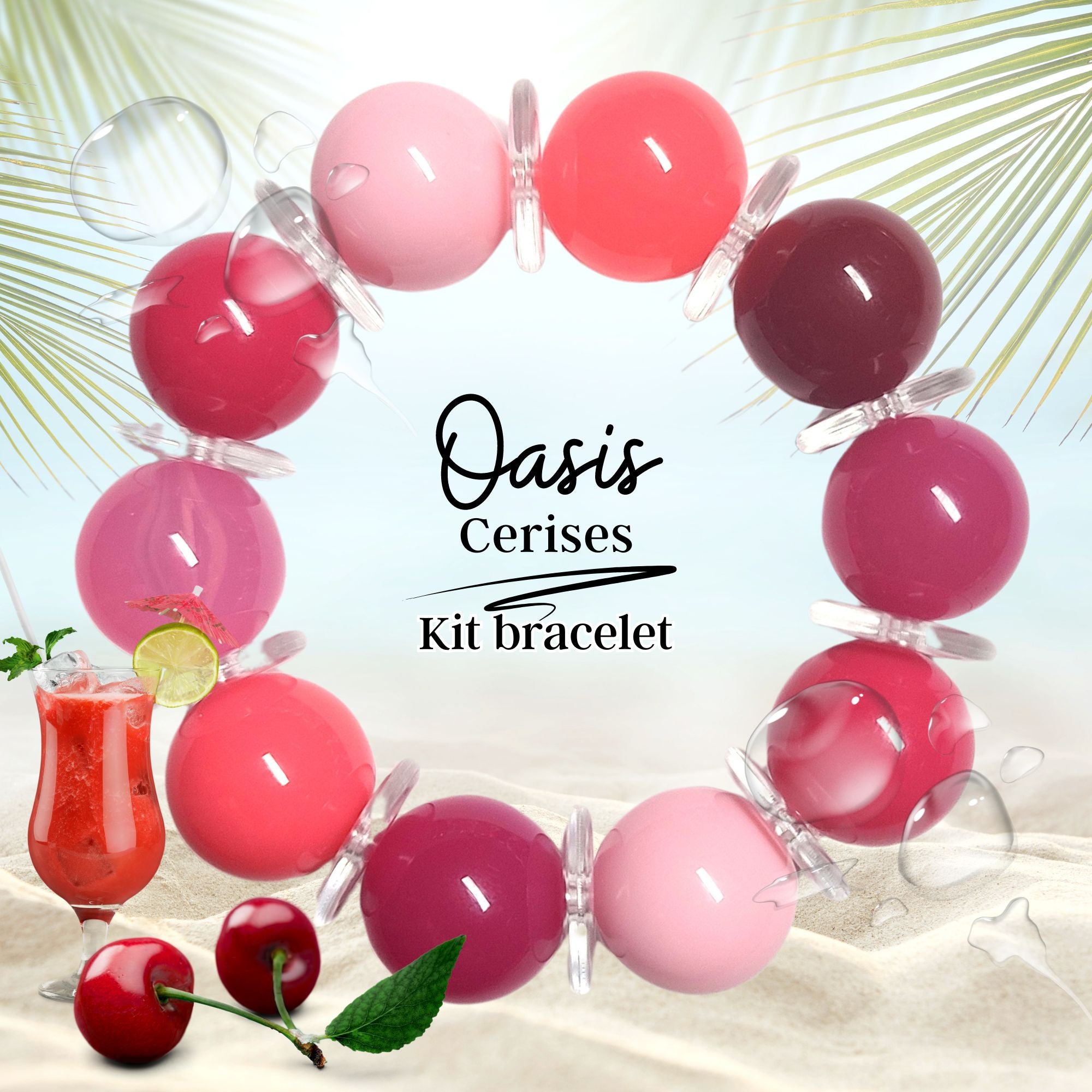 Artshop Bijoux en Kits Oasis Cerises n°1 kit bracelet
