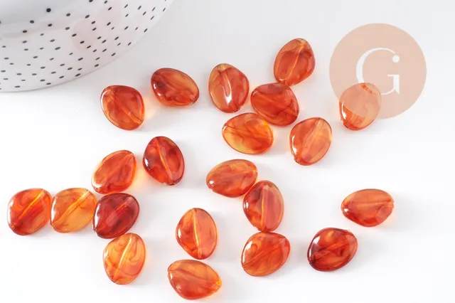 Gingerlily G10484 perles nuggets ambre 17mm acrylique x2