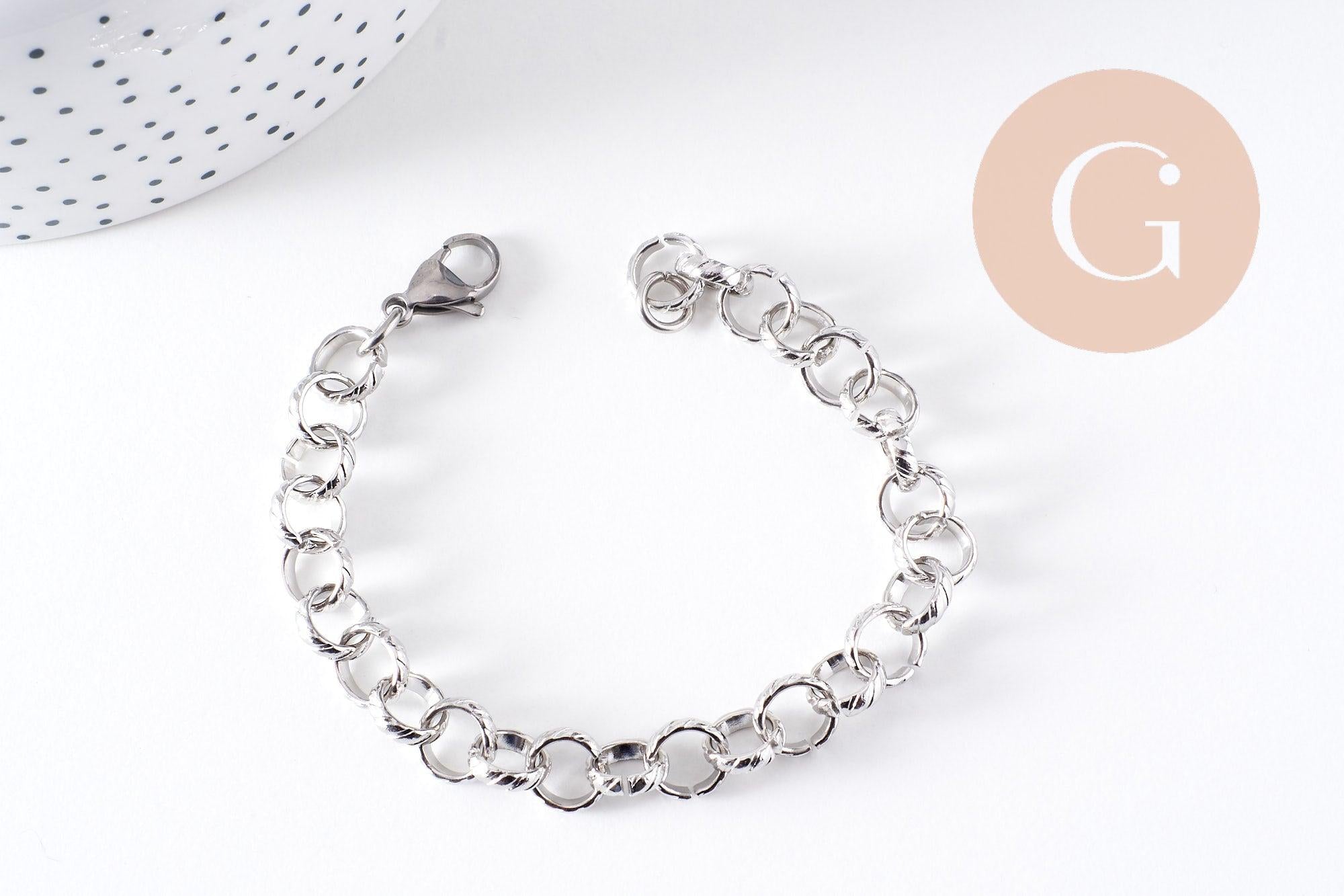Gingerlily G10313 bracelet grosse maille acier inoxydable 20,3 cm