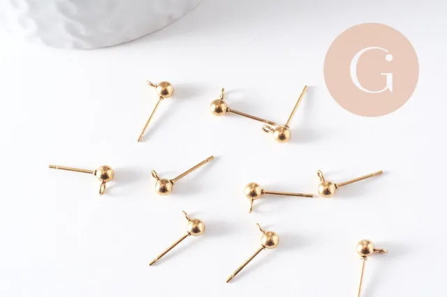 Gingerlily Apprêts G10308 clous oreille doré 4mm x10