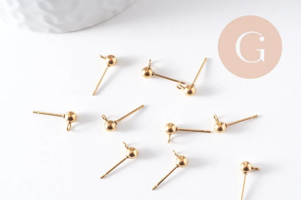 Gingerlily Apprêts G10308 clous oreille doré 4mm x10