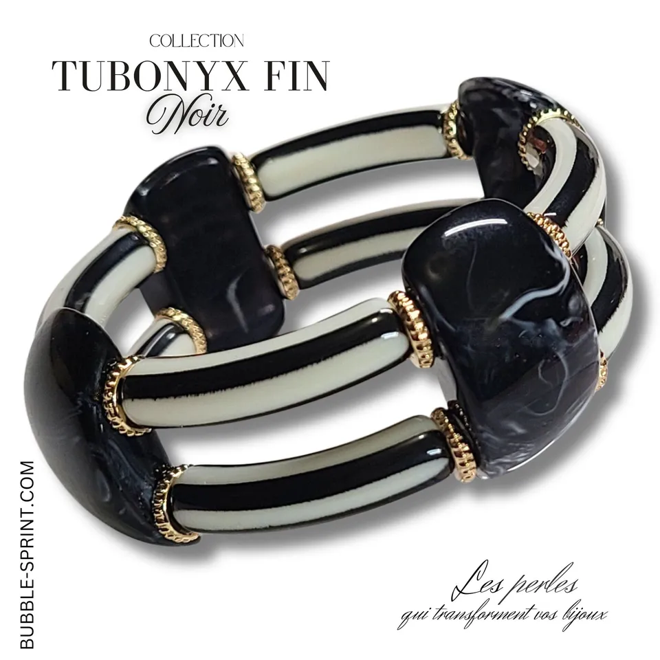 ARTSHOP Tubonyx bracelet noir monté 6 cm