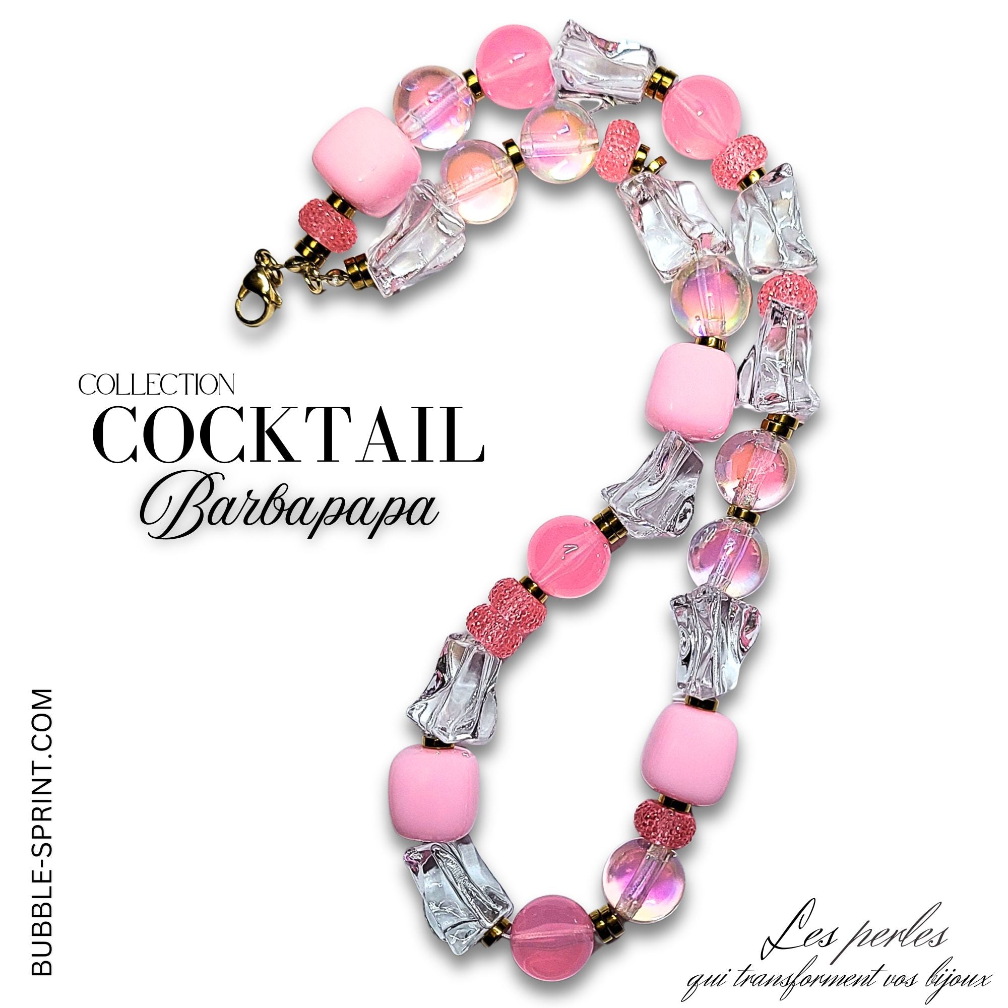 ARTSHOP Cocktail Collier Barbapapa acrylique collier 52 cm