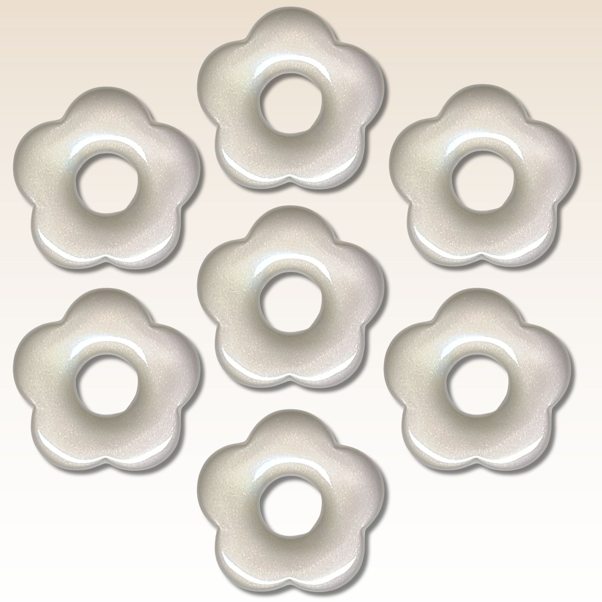 ARTSHOP Flower power 76 fleur capucine blanc nacré 27mm