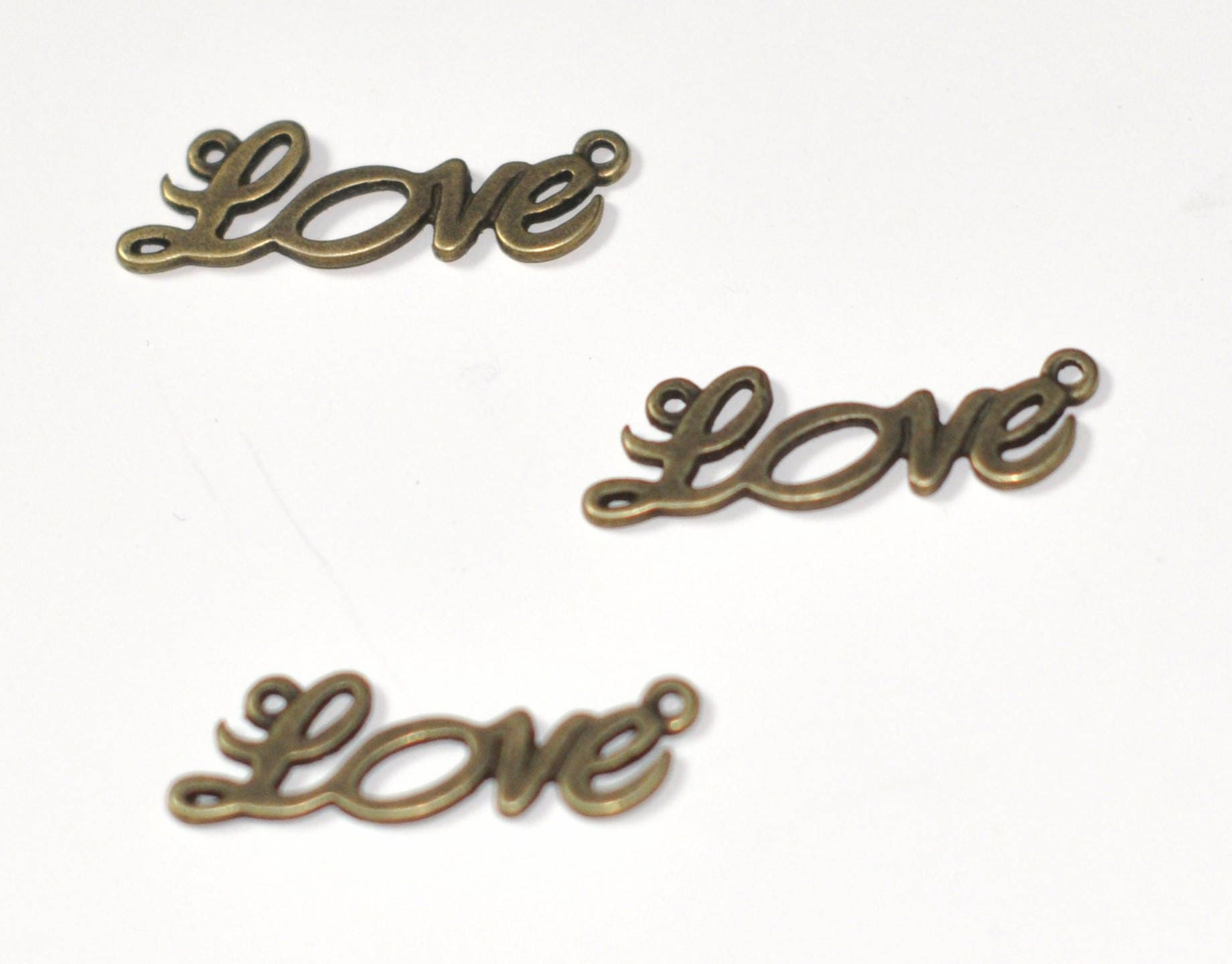 Gingerlily pendentif LOVE bronze connecteur 3cm