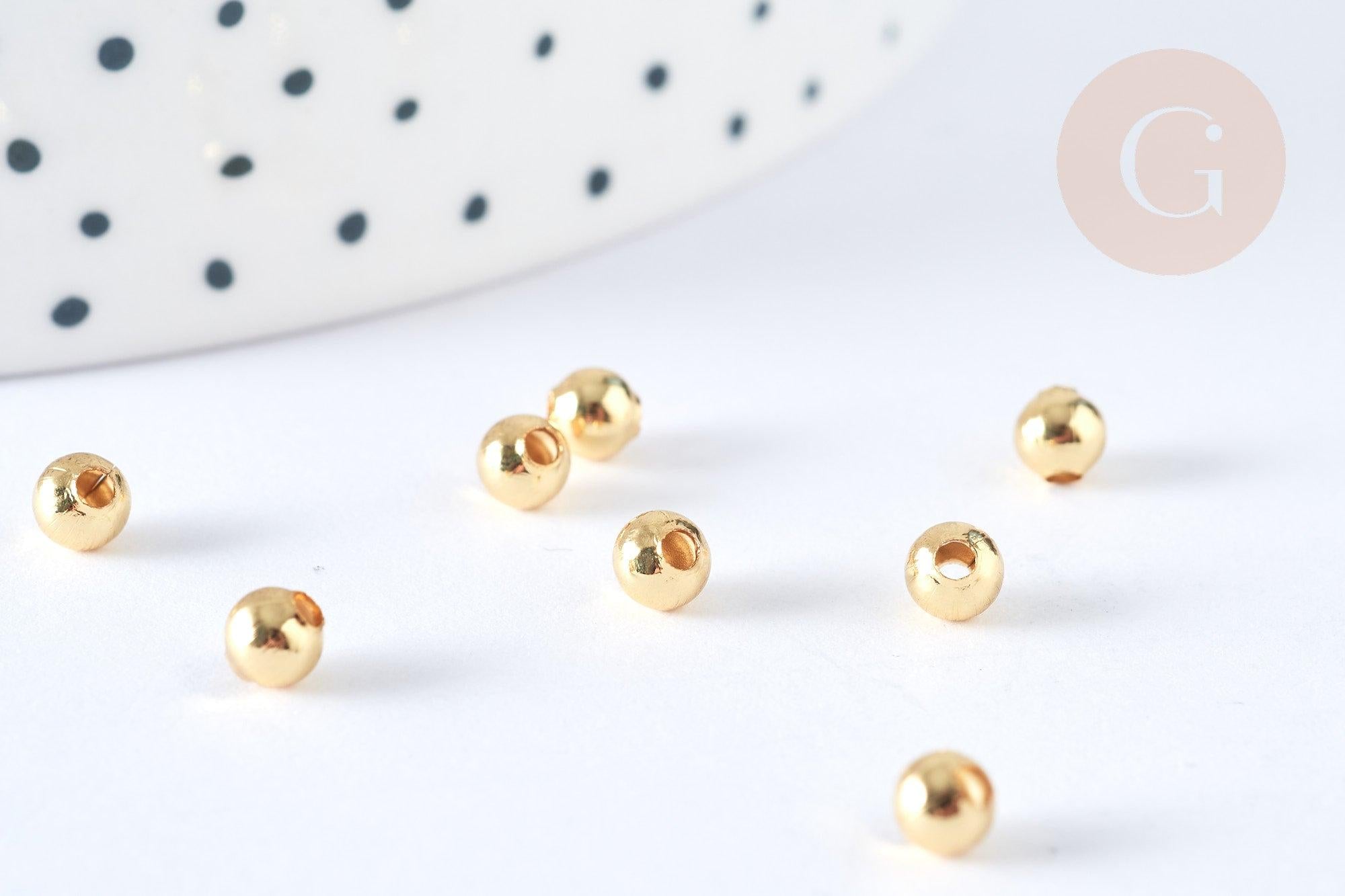 Gingerlily G5254 perles intercalaires laiton doré 4mm x100 sablées
