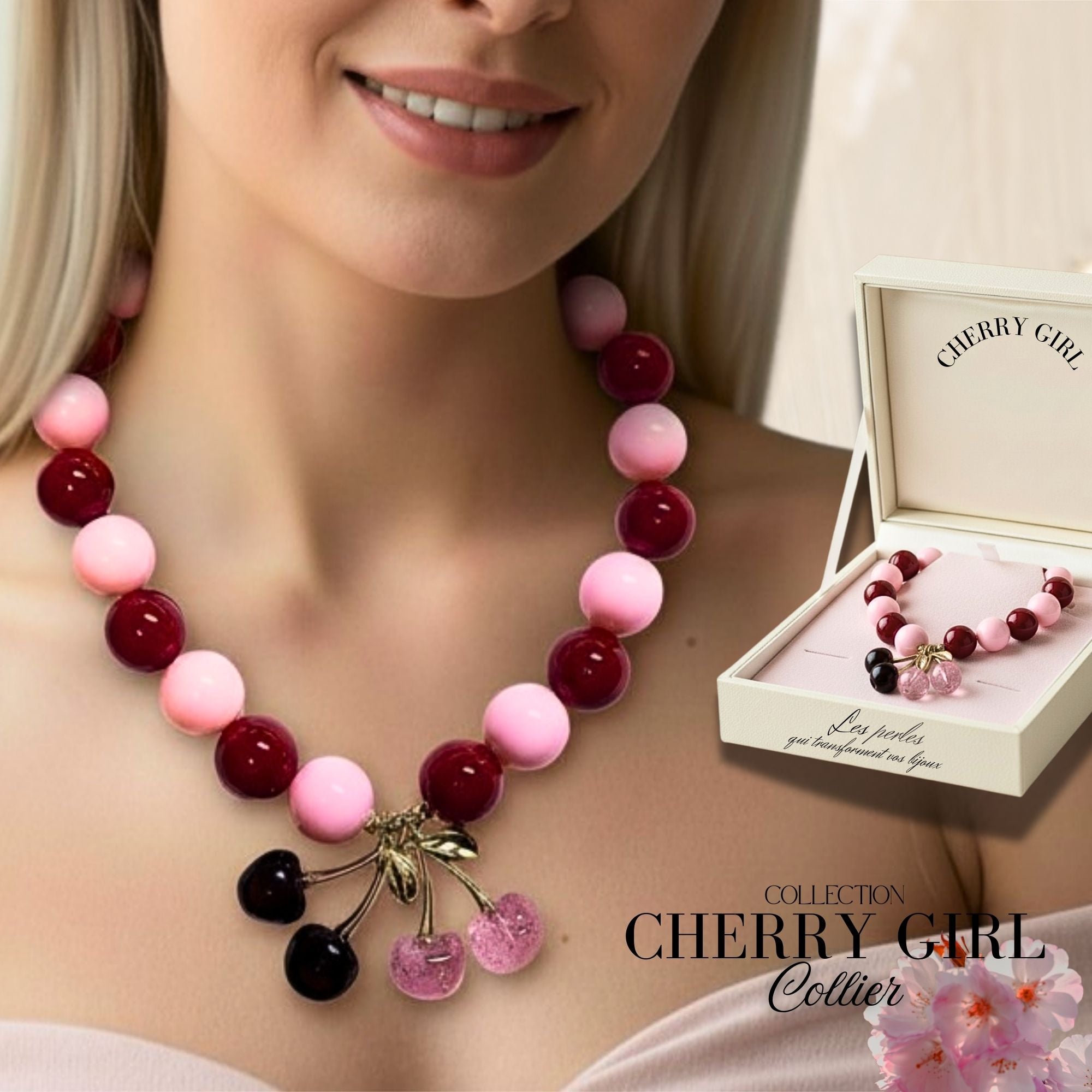 ARTSHOP Cherry Girl Rose collier perles kit à faire 48CM