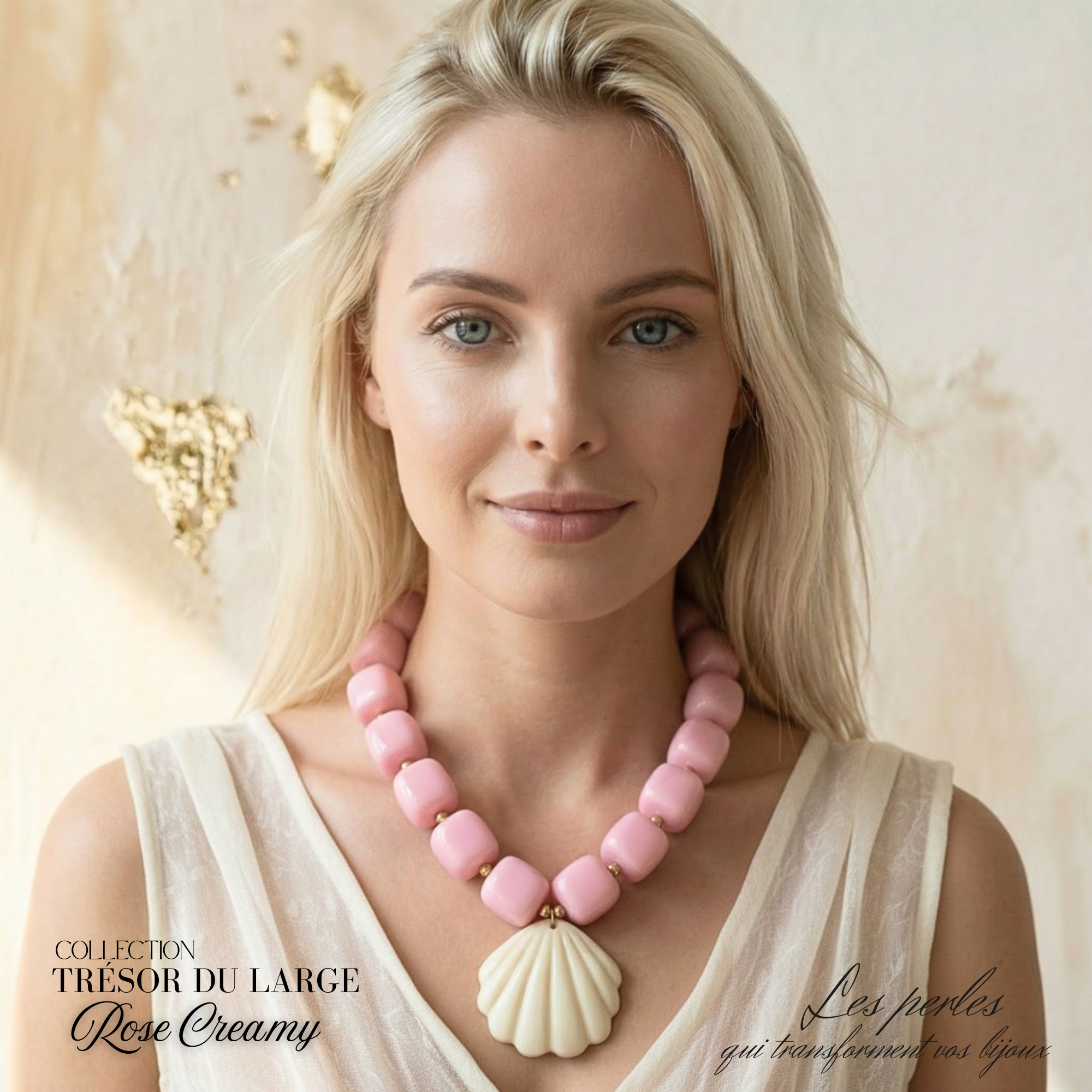 ARTSHOP Prêts-à-porter TRESOR du LARGE collier Rose Creamy KIT