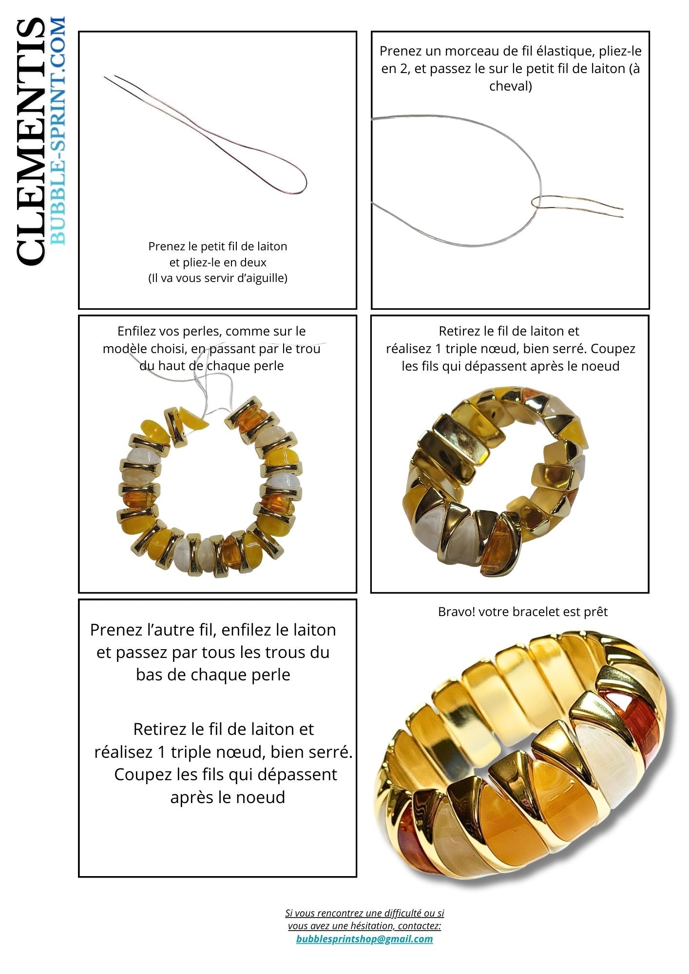 ARTSHOP Clementis Agrumes kit bracelet acrylique à monter