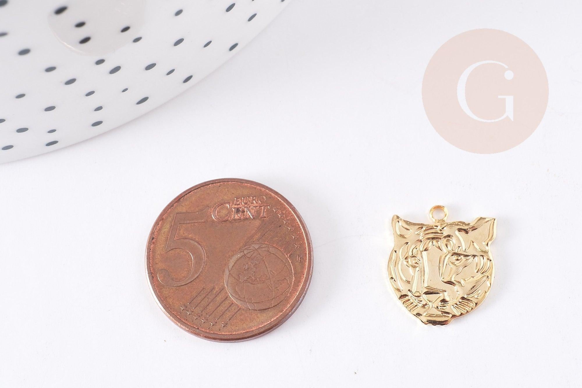 Gingerlily Pendentifs G9073 pendentif tigre laiton doré 16mm
