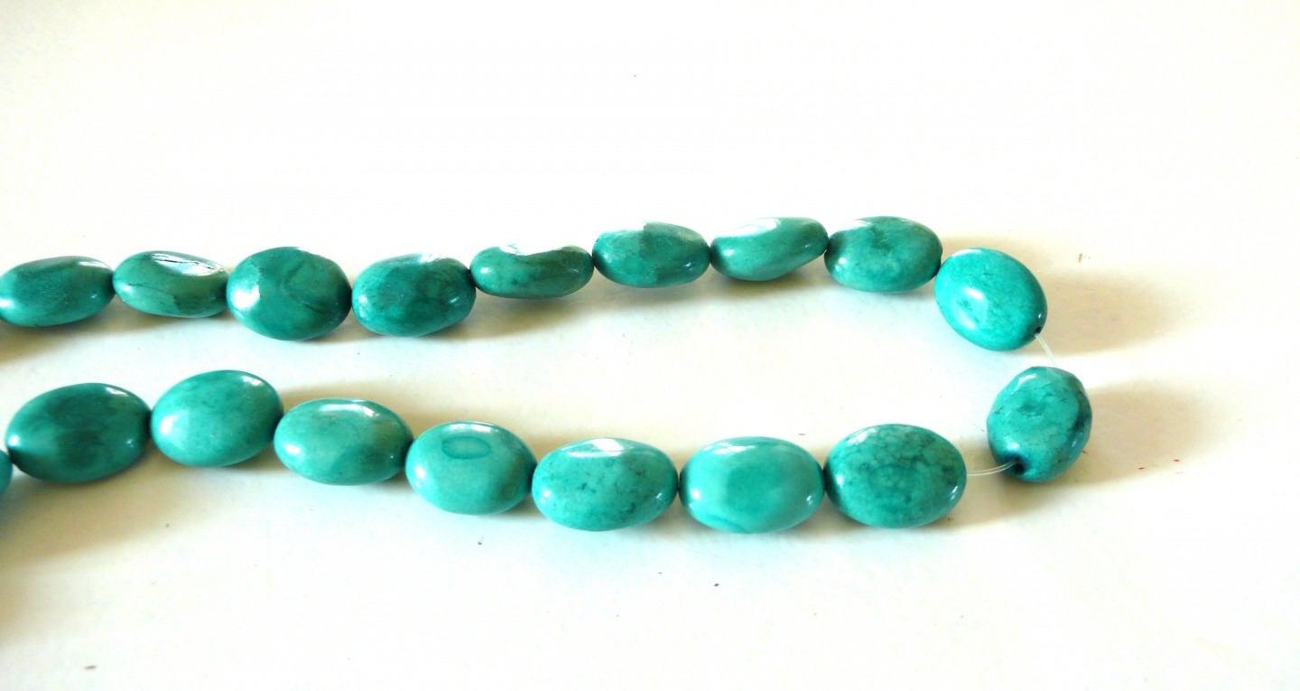 Gingerlily Perles pierre naturelle perle howlite vert turquoise ovale