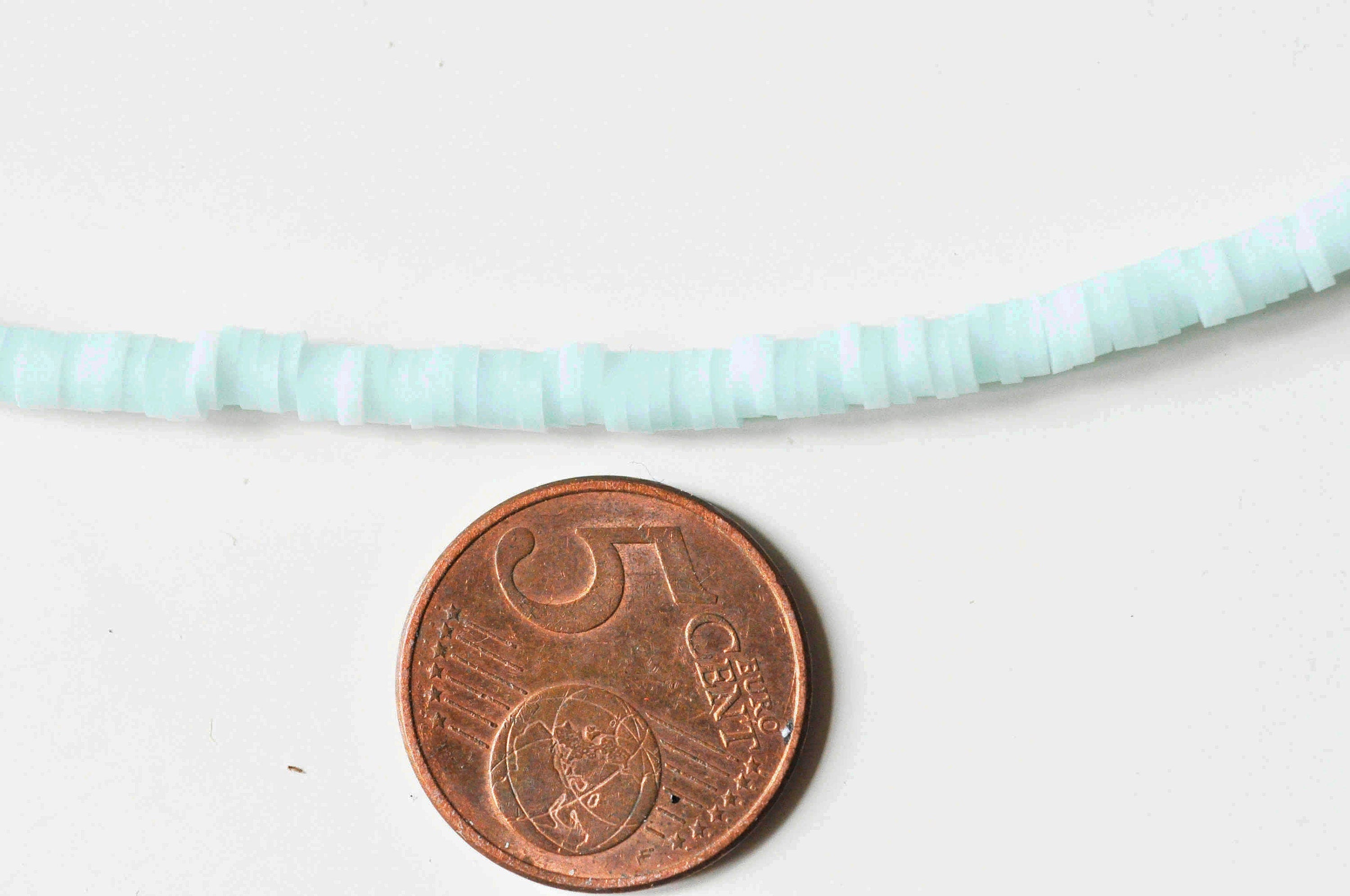Gingerlily perles heishi polymère turquoise 4mm fil