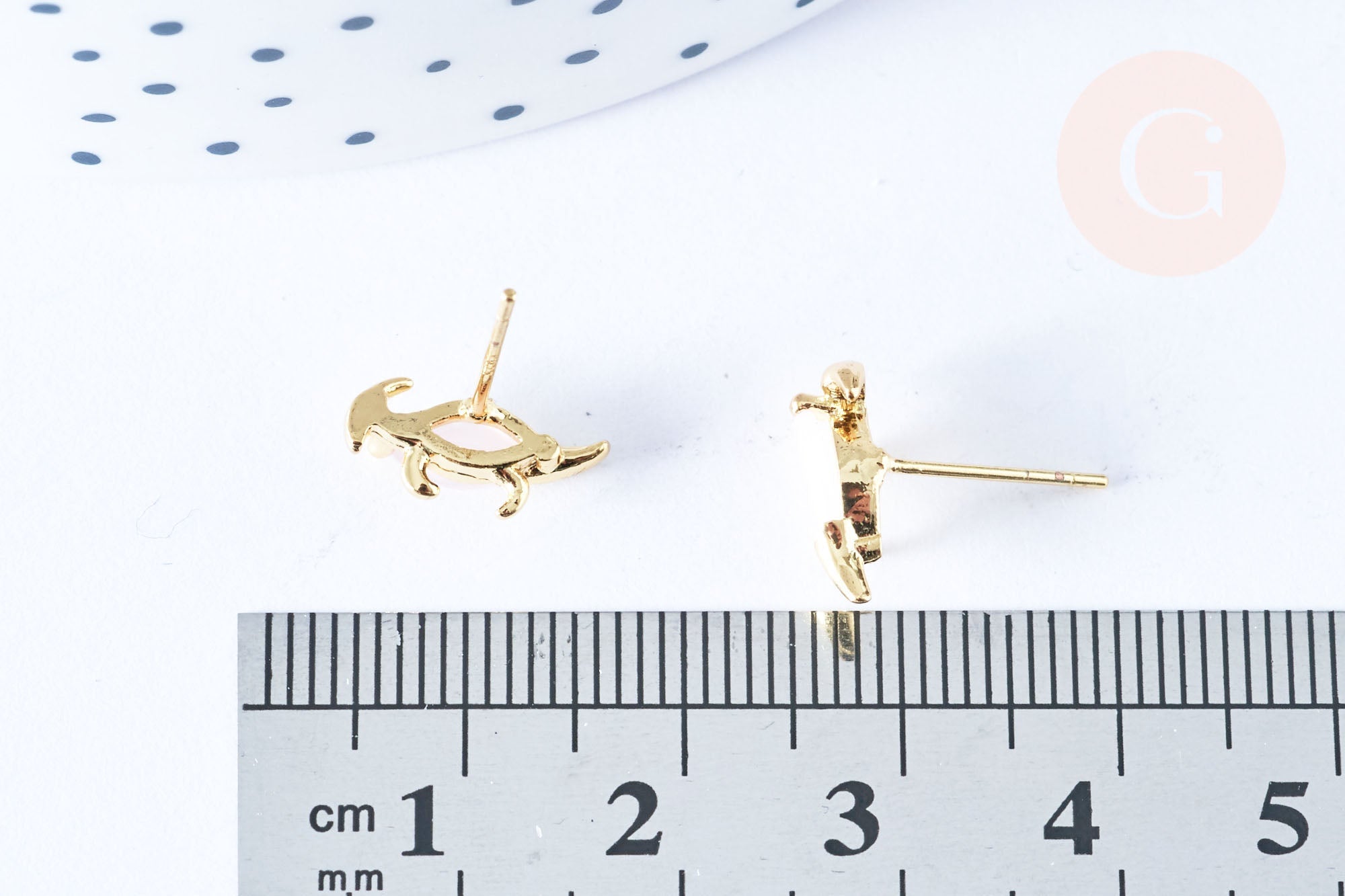 Gingerlily Clous dinosaure G7920 boucles laiton zircon rose paire