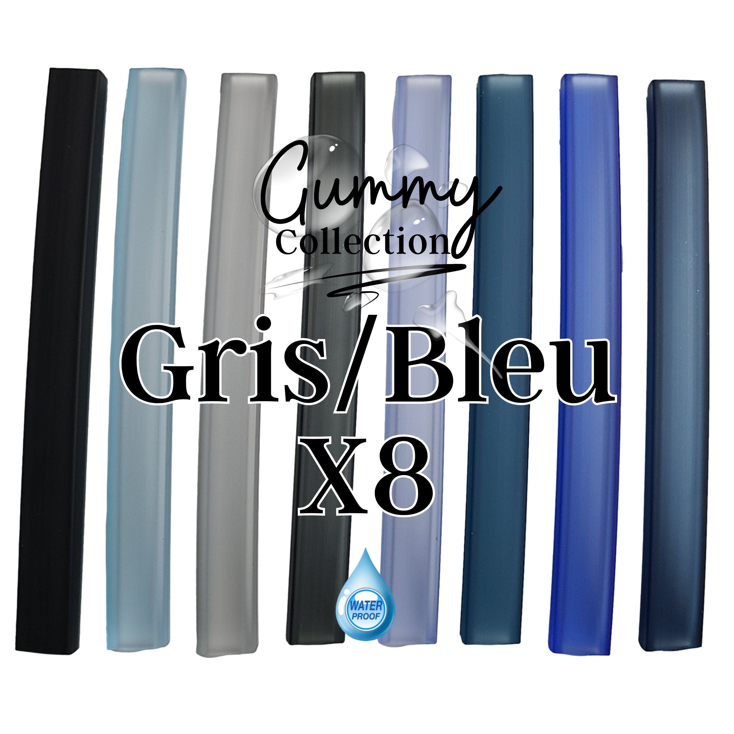 ARTSHOP Gummy Camaïeu 1 lot 8 tubes silicone 10 cm