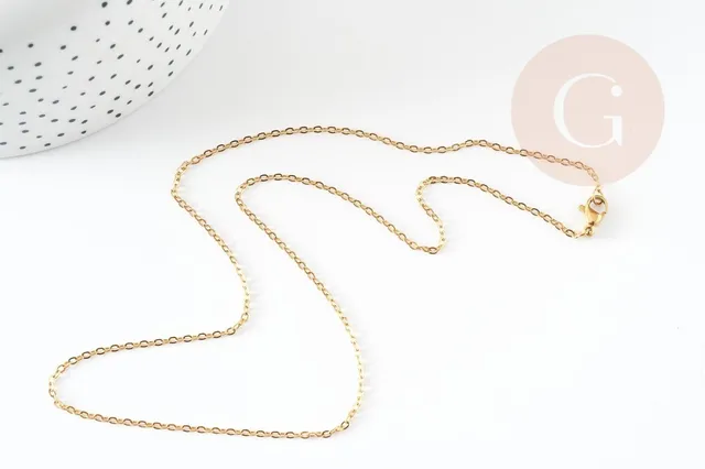 Gingerlily G9371 chaîne forçat acier doré 1.5mm 45cm